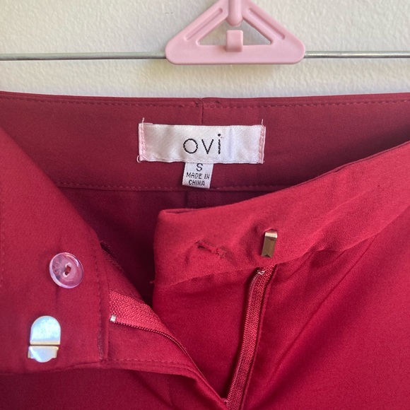 Cranberry Satin Dress Pants, Small - Picture 9 of 14